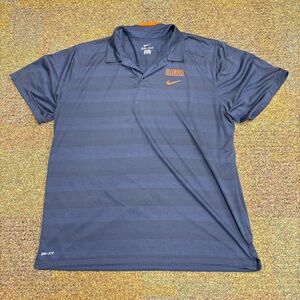 Nike University of Illinois Fighting Illini polo shirt mens 3XL athletic Dri fit